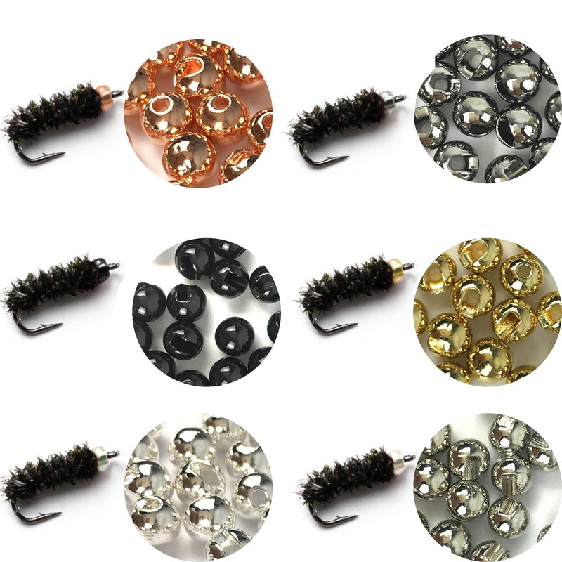 Aventik Think Fast Think Deep Beads 50pc Tungsten Beads Slotted Fly Tying Materials 10 Colors / 5 Sizes Jig Hooks Fly Fishing nickle 7/64'' (3.00 mm) - BeesActive Australia