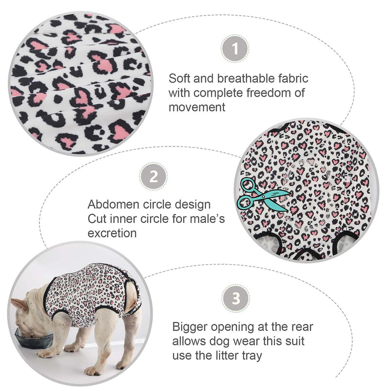 Due Felice Recovery Suit for Female Male Dogs Surgical Onesie After Surgery Wear Pet Cone E-Collar Alternative X-Large Leopard - BeesActive Australia