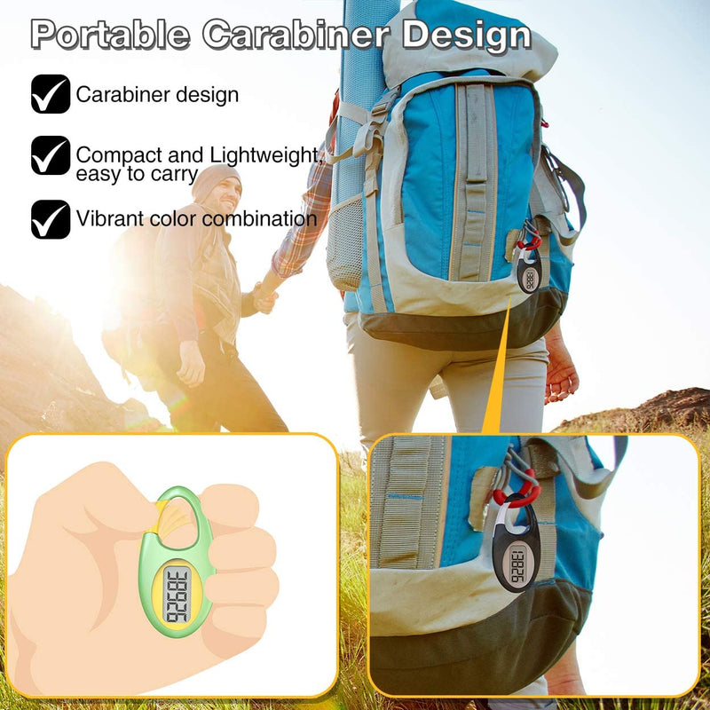 Simple 3D Step Counter, Walking Pedometer, Steps Tracker with Neck Lanyard / Carabiner for Men Women Teens Adults Seniors (Silver-White) - BeesActive Australia