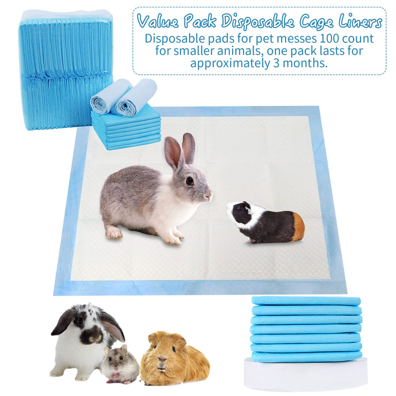 Tfwadmx Rabbit Corner Litter Box Pan with 100 PCS Rabbit Pee Pads Bunny Litter Box with Grate Super Absorbent Cage Liners Pet Toilet Potty Trainer Small Animal Disposable Diapers - BeesActive Australia