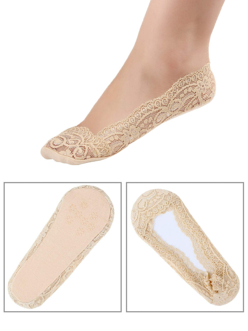Hestya 10 Pairs No Show Lace Boat Socks Non-slip Ankle Socks Invisible Socks for Women Favors 4 different color set - BeesActive Australia