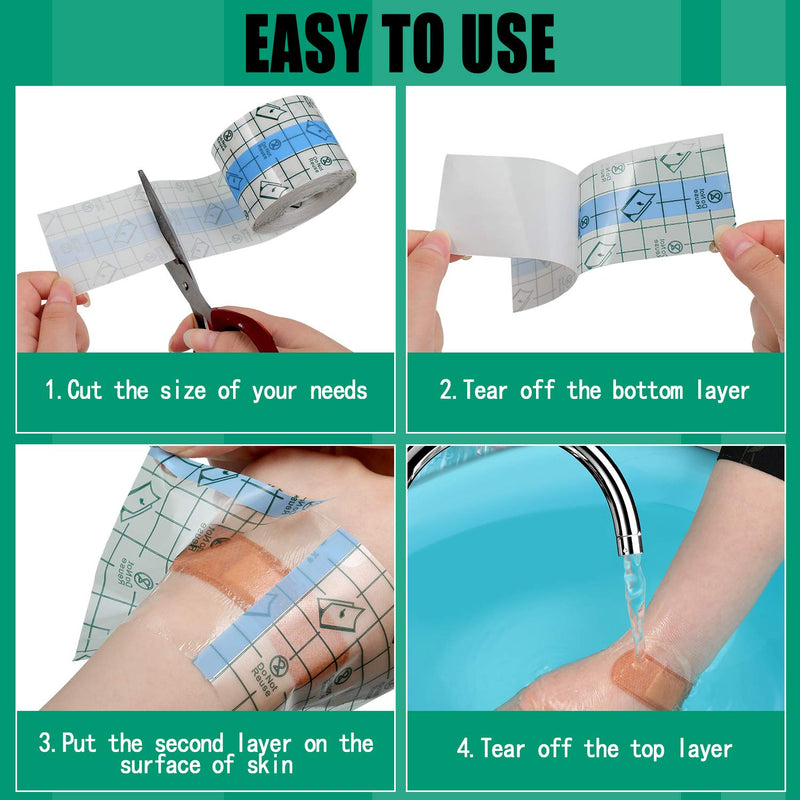 Transparent Stretch Adhesive Bandage Waterproof Bandage Clear Adhesive Bandages Dressing Tape for (2 Inch x 10.94 Yard) 2x393.84 Inch (Pack of 1) - BeesActive Australia