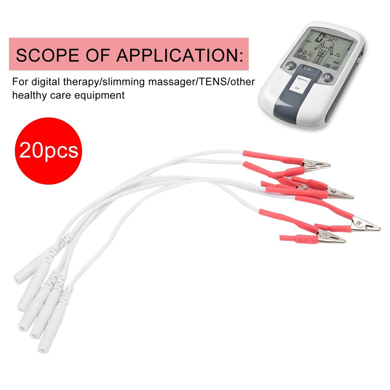 20pcs / Bag Clip Electrode Lead Wires Cable, TENS Wires for TENS Unit Physiotherapy Machine - BeesActive Australia