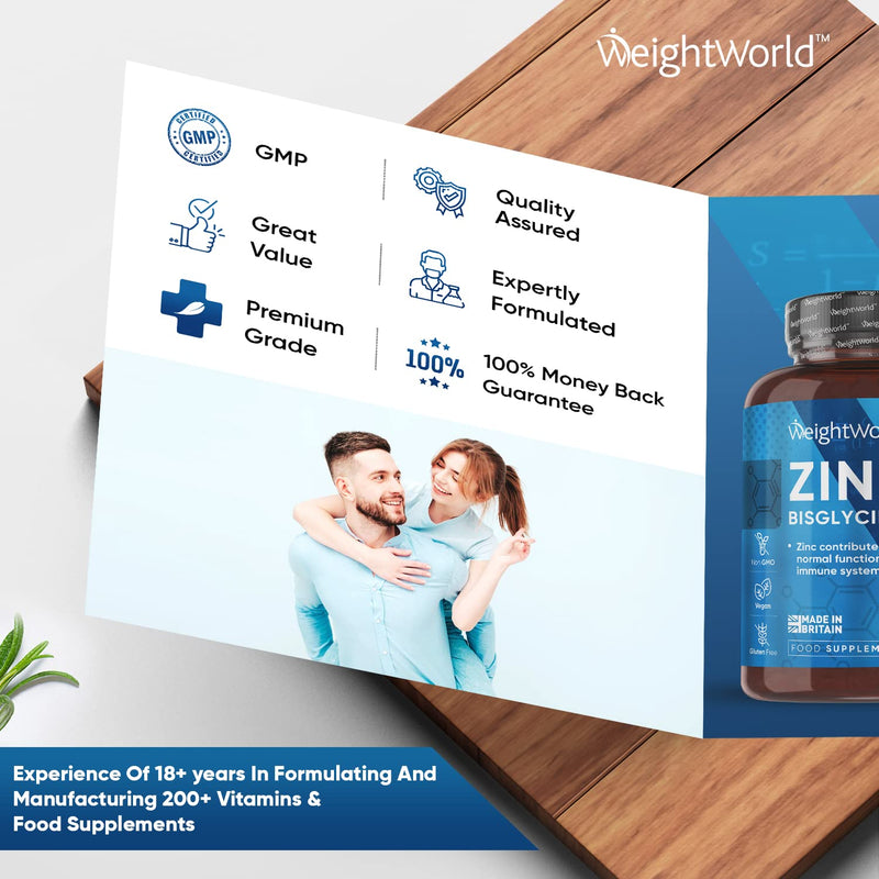 High Strength Zinc Tablets 50mg � 400 Vegan Zinc Bisglycinate Tablets 6+ Months Supply � High Absorption Zinc Supplements for Skin, Hair and Nail - Immunity Supplements for Men & Women - BeesActive Australia