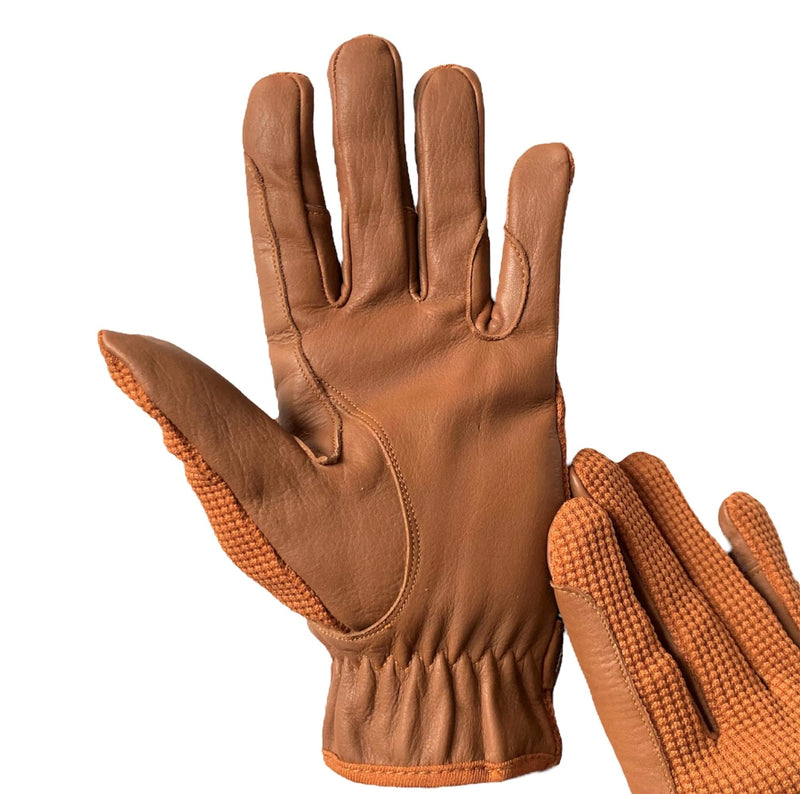 Ladies Horse Riding Women's Gloves Equestrian Real Leather & Cotton Premium Quality in TAN Large - BeesActive Australia
