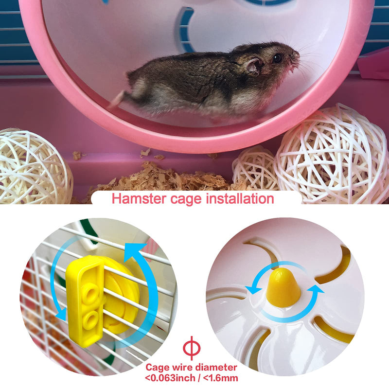 Hamster Wheel,Silent Hamster Wheel,Silent Spinner,Quiet Hamster Wheel,Super-Silent Hamster Exercise Wheel,Hidden steel bearing Spinner Hamster Wheel for Hamsters,Gerbils, Mice,Small Pet 6.9in, Pink - BeesActive Australia