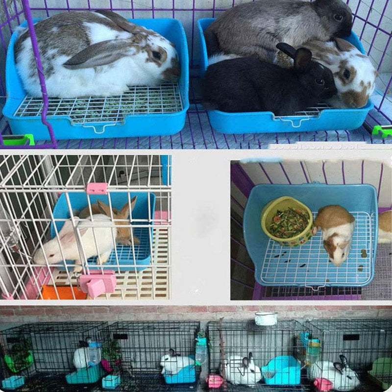 Hamiledyi Small Animal Rabbit Litter Toilet,Plastic Square Cage Box Rat Potty Trainer Corner Grate Litter Bedding Box Pet Pan for Guinea Pigs, Chinchilla, Ferret,Galesaur,Bunny - BeesActive Australia
