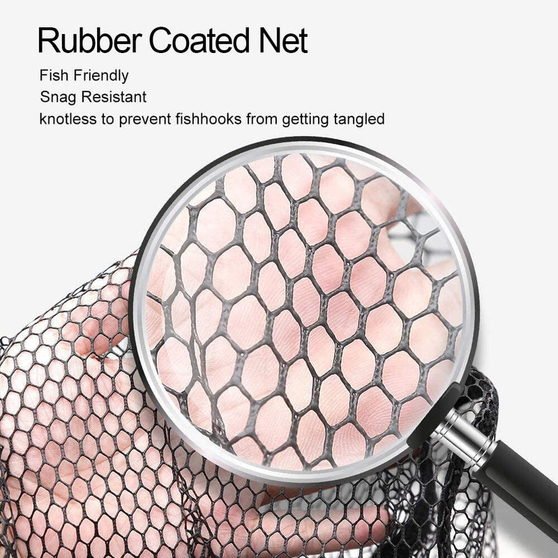 SAN LIKE Fishing Net Fish Landing Nets Collapsible Telescopic Sturdy Pole Handle for Saltwater Freshwater (41/43/76inches) 43inch-Gray - BeesActive Australia