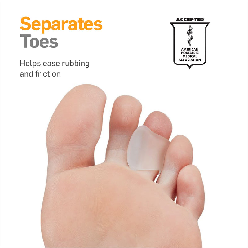NatraCure Advanced Gel Toe Separator (w/Toe Loop) - 6 Pack - Toe Spacer - Size: Medium (1105-M RET6PK) Medium w/ Loop (6 PK) - BeesActive Australia