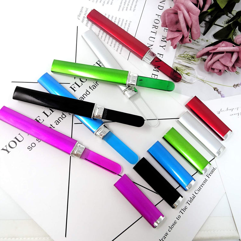 Honbay 6PCS Double Sided Glass Fingernail Files Nail File Buffers with Plastic Protective Case for Women Men - BeesActive Australia