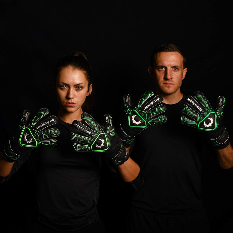 Renegade GK Triton Goalie Gloves with Microbe-Guard (Sizes 5-11, 3 Styles, Level 2) Pro-Tek Fingersaves & Durable 3.5+3MM Super Grip | Great Hard Ground Goalkeeper Glove | Based in The USA Raider - Roll Cut 8 - BeesActive Australia