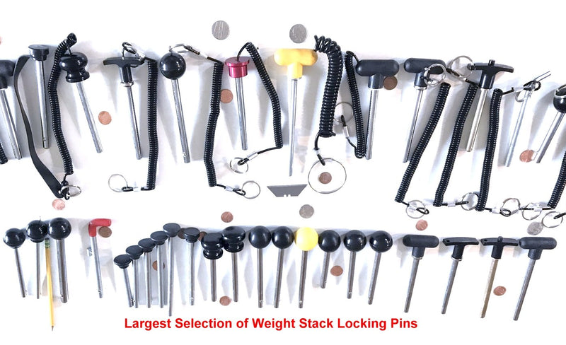 SBD Quick Release Pin Tensile (3/8" Dia 4-1/4" Locking Space) WORLD CLASS Weight Stack SELECTOR KEY - w/Jumbo 1-3/4" Dia Round Designer KNOB |DETENT Hitch PINS | Chrome PL Steel Shaft - BeesActive Australia
