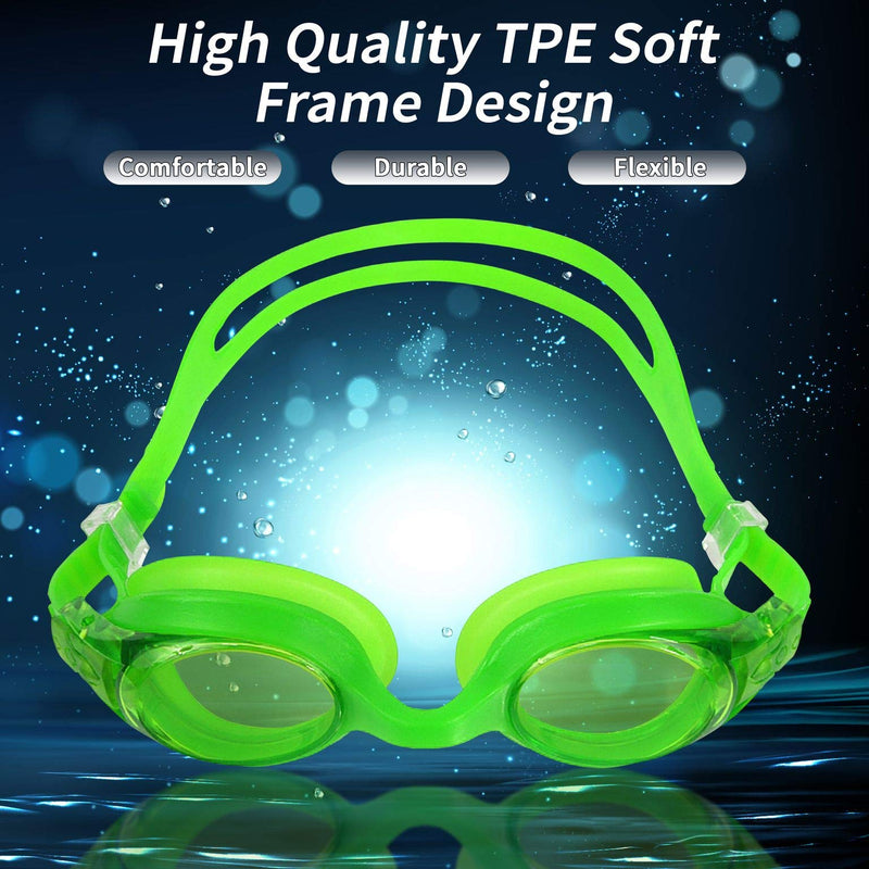 Water Gear Squirt Anti-Fog - Lens: Clear; Seal: Neon Green - BeesActive Australia