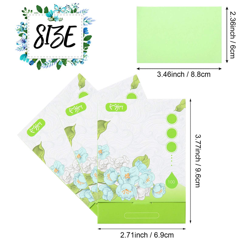 400 Sheets Oil Absorbing Tissues Oil Absorbing Paper Soft Oil Blotting Paper Sheets for Oily and Travel Supplies (Green) Green - BeesActive Australia