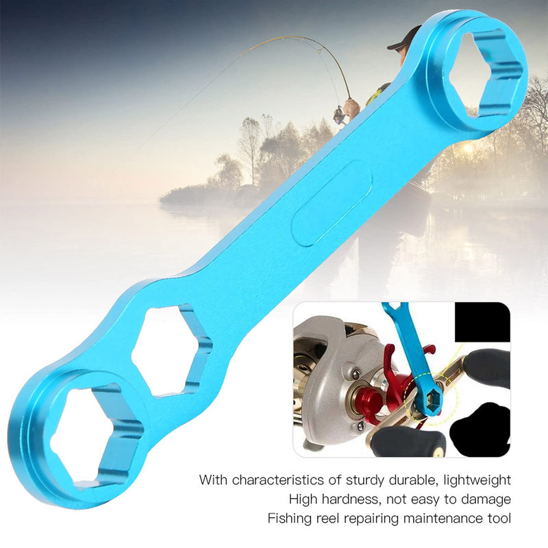 Vbestlife DIY Fishing Reel Wrench Tool, Blue Fishing Reel Care Maintenance Wrench for Fishing Reel Tool - BeesActive Australia