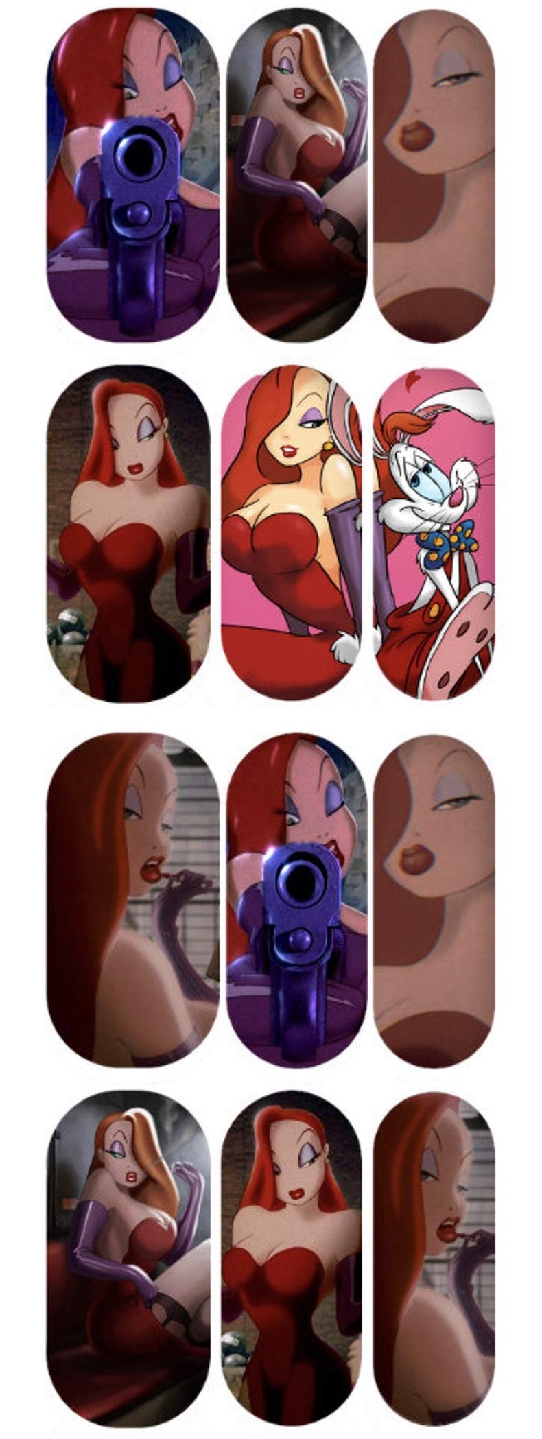 Nail Gang 90s Cartoon Nail Art Decals Simpson’s Daria Cheer Bears Boondocks Cartoon Nail Decals Nail Art Stickers Nail Decoration kit Hey Arnold Jessica Rabbit Snoopy Nail Wraps (4) 4 - BeesActive Australia