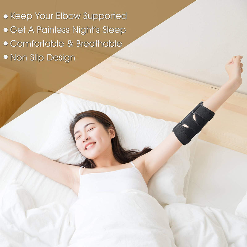 ZOUYUE Elbow Brace, Adjustable Elbow Support with Two Removable Metal Splints, Arm Stabilizer Cubital Tunnel Elbow Splint for Tennis Elbow, Weightlifting, Tendonitis, Joint Pain Relief for Men & Women - BeesActive Australia