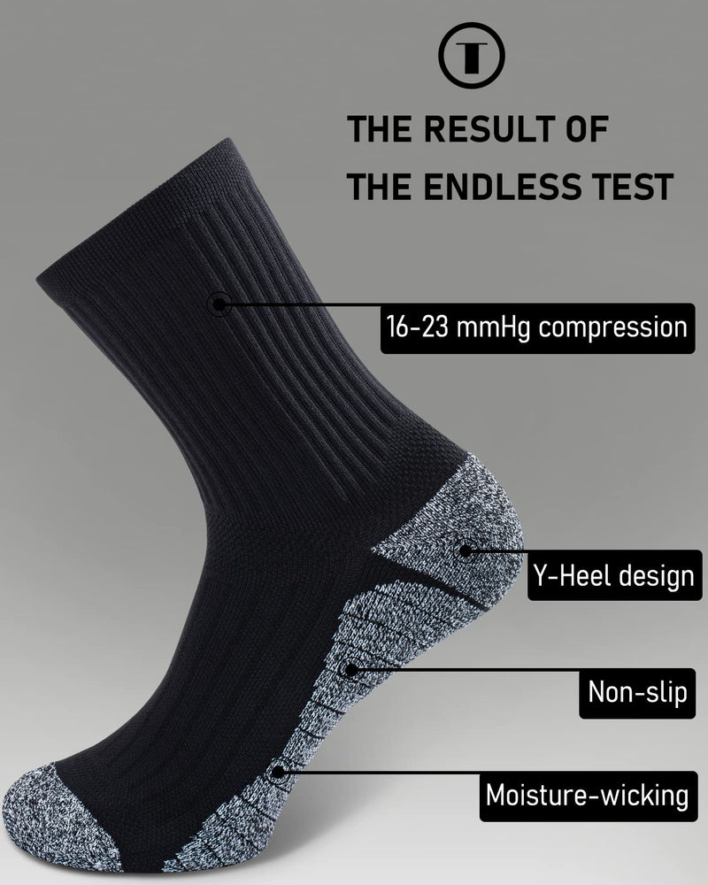 SITOISBE Elite Cushioned Compression Mid-crew Socks 4-Pack for Youth Women Men Small Black (4 Pairs) - BeesActive Australia