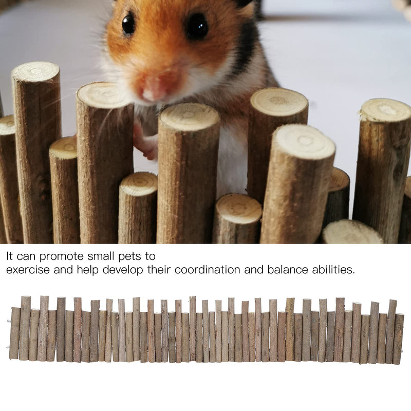 Hamster Wooden Bridge, Flexible Wood Hideout, Door Fence, Standing Climbing Platform Basket Accessories for, Mice, Gerbil, Chinchilla Chew Toys Decor 30CM - BeesActive Australia