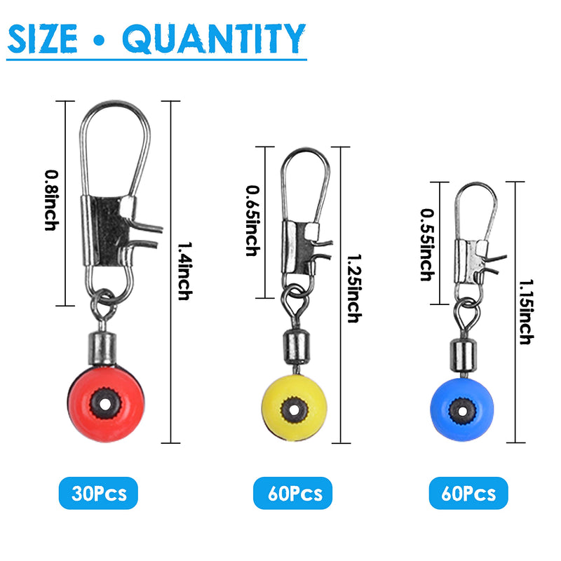 Fishing Line Sinker Slides Kit, Fishing Rig Floats Swivel Snap Clip Connector Catfish Tackle Box 150pcs/box - BeesActive Australia