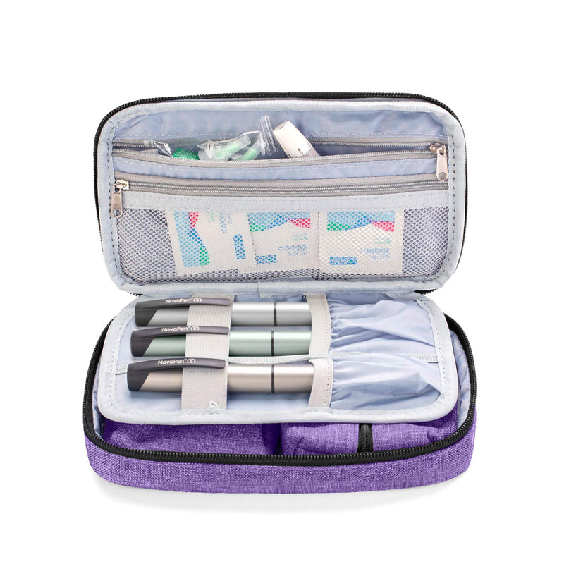Luxja Diabetic Travel Bag, Diabetic Storage Case for Glucose Meter and Other Diabetic Supplies (Bag Only), Purple - BeesActive Australia