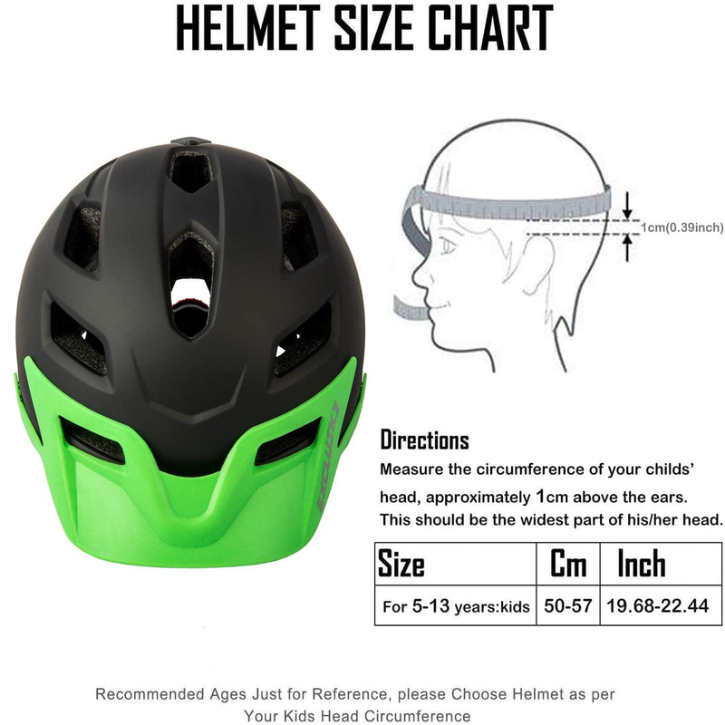 Kids Helmet, Exclusky Kids Bike Helmet Adjustable Safety Lightweight Children Bicycle Helmet for Kids Skating Cycling Scooter Boys and Girls Bicycle Helmets Ages 5-14 Black - BeesActive Australia