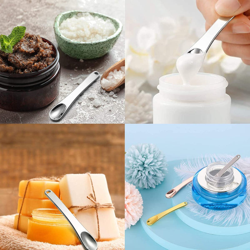 Metal Makeup Spatula,Forreen 12 Pieces Beauty Scoop Cosmetic Spatulas Face Cream Spoon Makeup Mask Spatula for Eye Cream Face Cream Mask Mix Sampling - BeesActive Australia