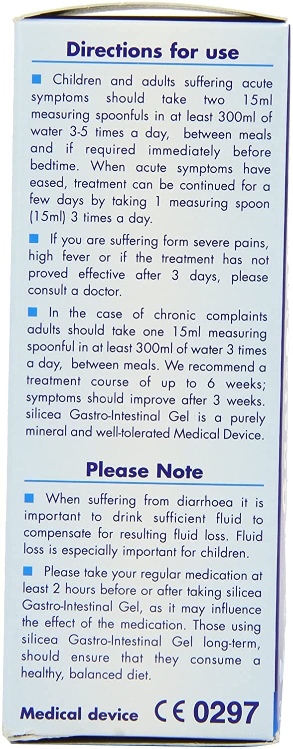 Hubner Silicea Gastrointestinal Gel Stomach ache, Flatulence, Nausea, Vomiting, Diarrhoea and Heartburn 200ml (Twin Pack) - BeesActive Australia