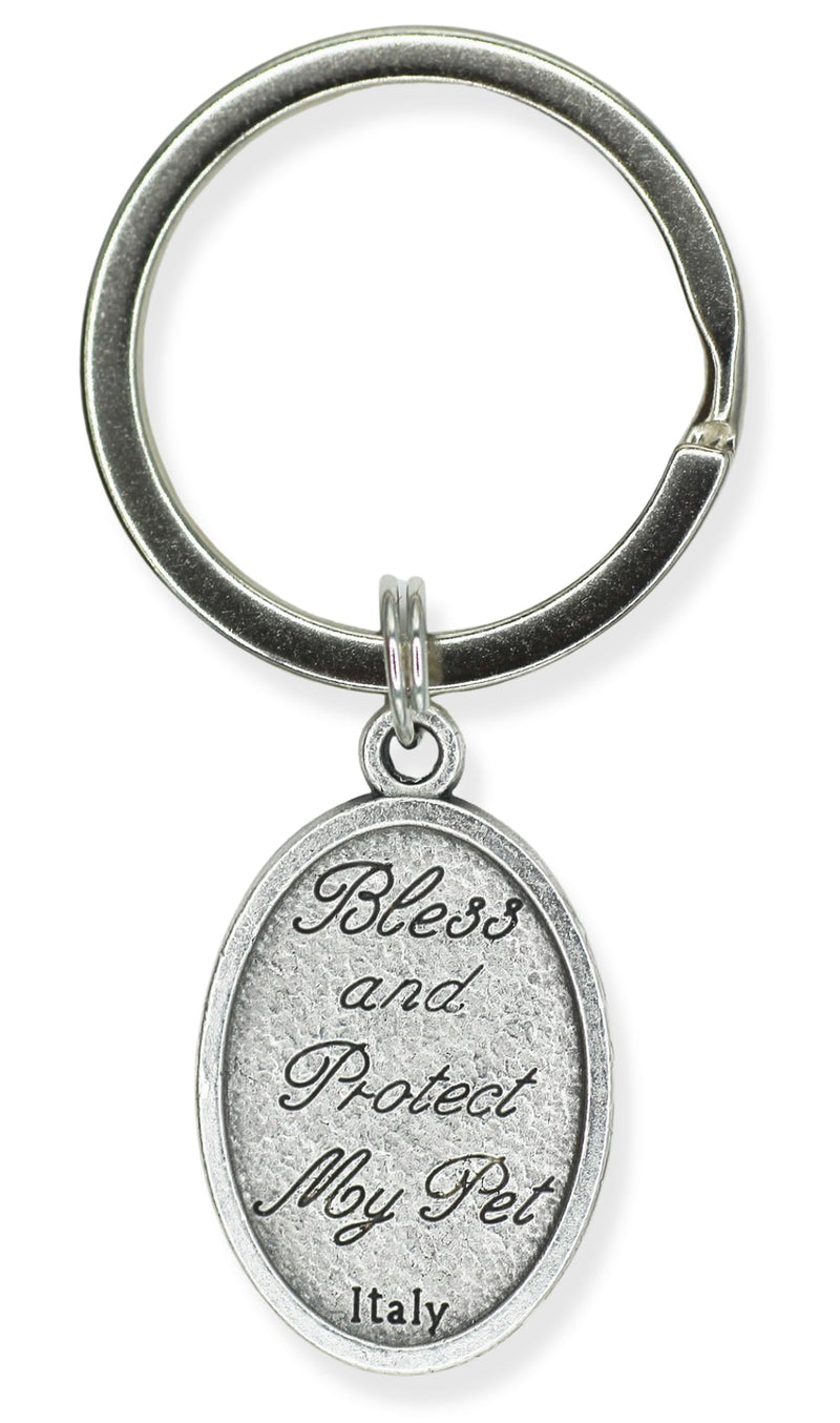 St Francis of Assisi Pendant for Pet Collar - St Francis Dog Tag, Cat Tag, Animal Tag with Split Ring for Catholic Patron Saint of Cats, Dogs, St Francis of Assisi Medal - Made in Italy - BeesActive Australia