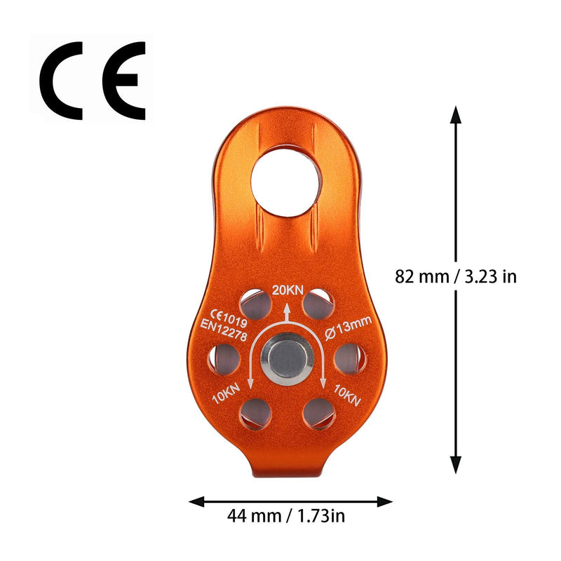 NAXEN 20kN Micro Pulley Climbing Pulley Aluminum Pulley Orange - BeesActive Australia