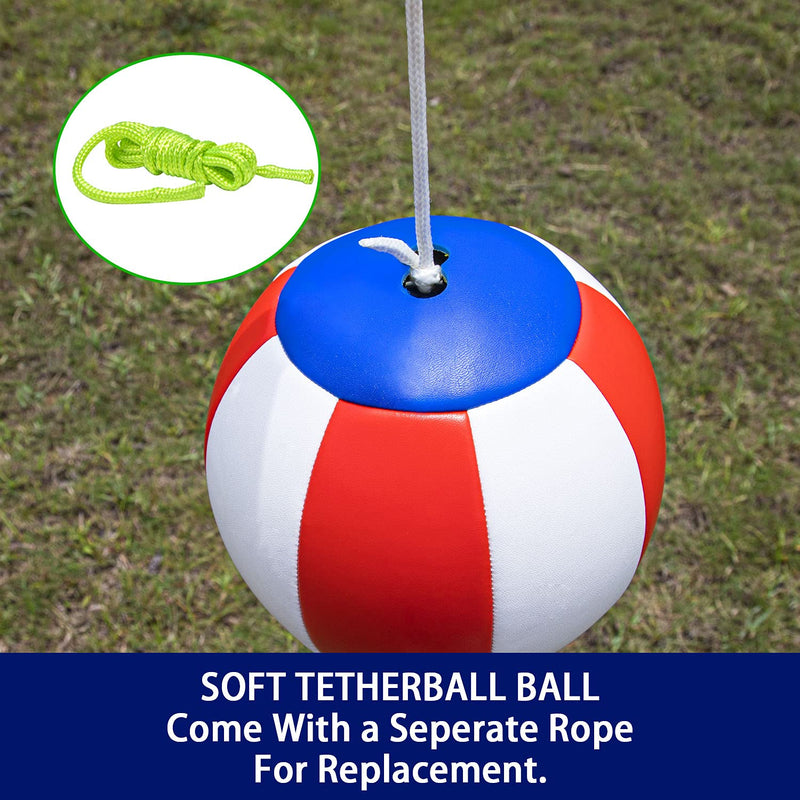 YDDS Tetherball Ball and Rope with Carabiner, Ball Pump with Needle, and Extra Rope for Replacement - BeesActive Australia