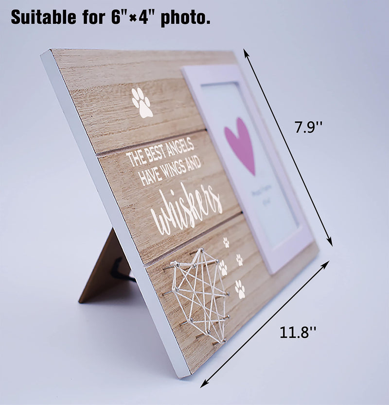 Cat Memorial Picture Frame for Loss of Cat - Pet Loss Gifts for Pet Owner - Cat Remembrance Frame Gift - Cat Sympathy Photo Frame Gift -the Best Angels Have Wings and Whiskers - BeesActive Australia