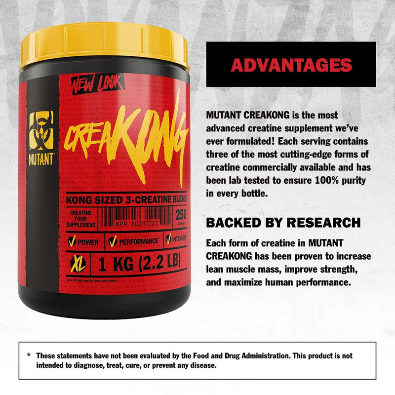 MUTANT CREAKONG, Creatine Supplement and Workout Boost Absorption Accelerator with No Fillers, 300g (0.66 lb) - BeesActive Australia