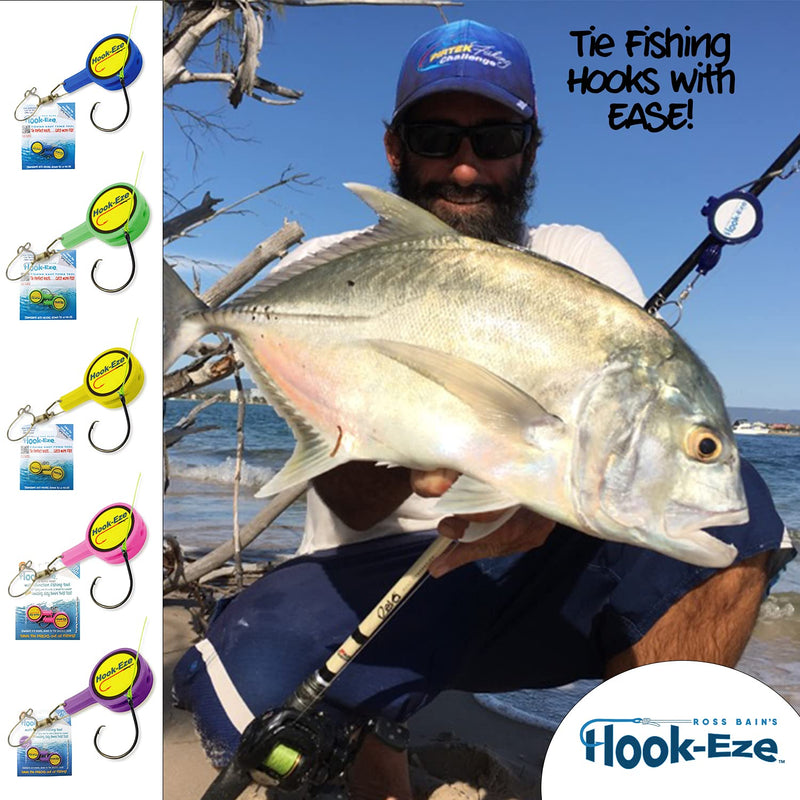 HOOK-EZE Fishing Gear Knot Tying Tool - Cover Fishing Hooks While Tying Strong Fishing Knots. Quick Knot Tool is Easy to Use, Great Fishing Accessories for Every Tackle Box. Suitable for All Ages Purple - BeesActive Australia