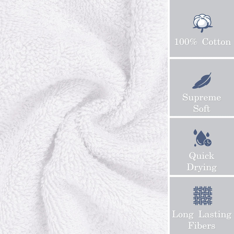 VOOVA & MOVAS White Washcloths 4 Pack(13X13 Inches 650GSM) Washcloths - 4PC - BeesActive Australia