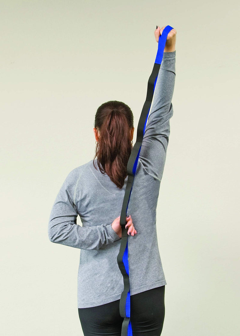 RangeMaster Stretch Strap with Exercise Guide│ Versatile Multi-Loop Strap Perfect for Yoga, Pilates, and Physical Therapy │ Portable │ Helps Improve Flexibility Blue - BeesActive Australia