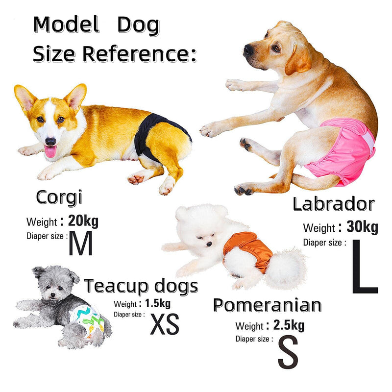 Washable Dog Diapers (7 Pack), Durable Doggie Diapers, Premium Female Dog Diapers X-Small - BeesActive Australia