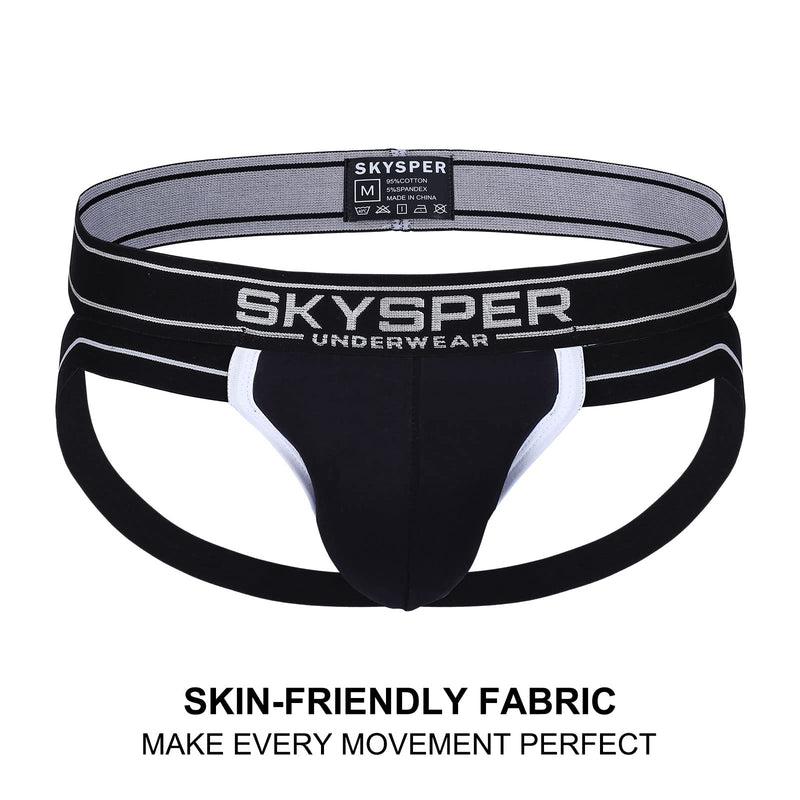 SKYSPER Mens Jockstrap Underwear Jock Straps Male Athletic Supporters for Men Sg29-black Large - BeesActive Australia