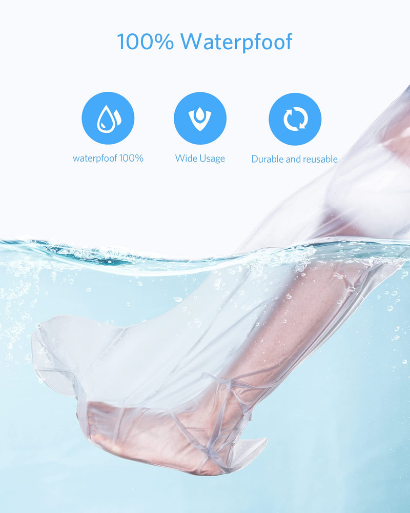 WINVROSE Adult Leg Cast Cover for Shower,Waterproof Cast Bag Bandage Wound Barrier Protector for Shower Bath, Full Leg Watertight Protection Dry Bag for Broken Foot, Ankle, Knee, Toe, Burns Adult Full Leg Cast Cover - BeesActive Australia