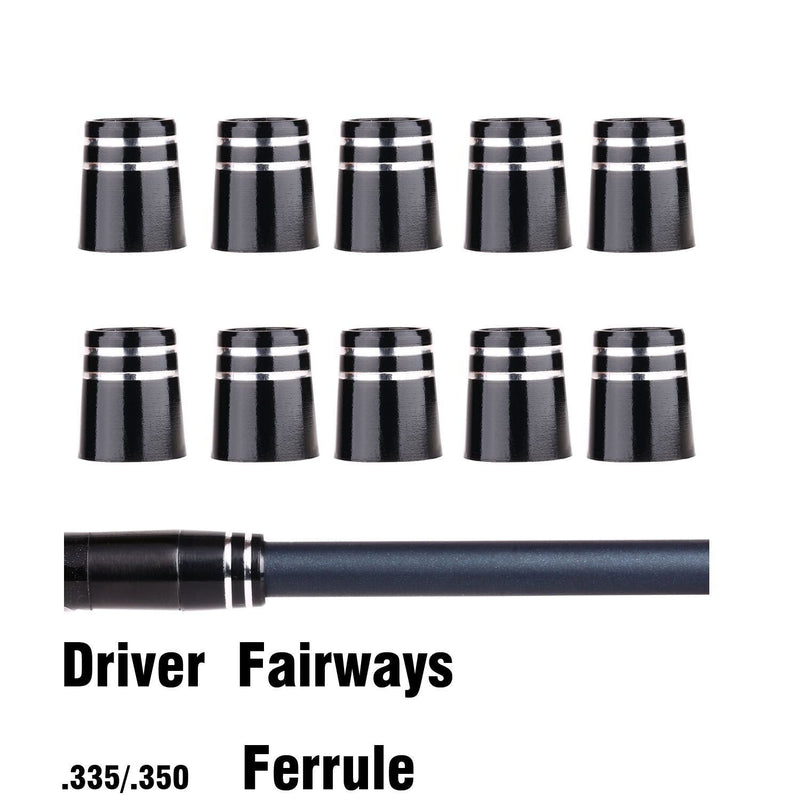 Sword &Shield sports 10pcs/ Pack Custom Black Golf Wood ferrules .335&.350 for Driver Fairway Wood 0.35 - BeesActive Australia