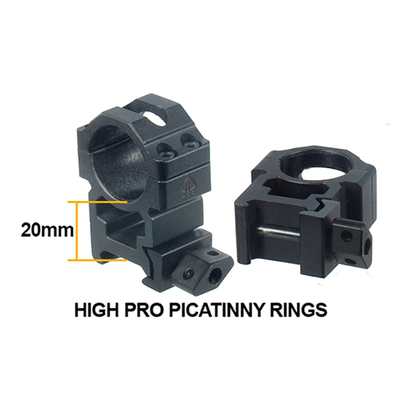 UTG 30mm/2PCs Hi Pro Max Strength Picatinny Rings,22mm Wide , Black - BeesActive Australia