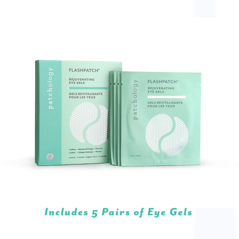 Patchology Rejuvenating Under Eye Gels - Hydrating Eye Mask w/Caffeine & Collagen - Under Eye Patches For Dark Circles - Puffy Eyes Care, minimize Puffiness & Wrinkles Reducer 5 Pair (Pack of 1) - BeesActive Australia