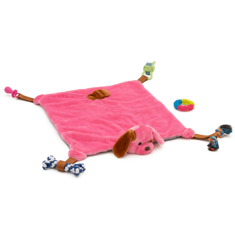 EZDOM Puppy Play Mat with Detachable and Interchangeable Toys, 23”x20” (58x51cm) Pink New - BeesActive Australia