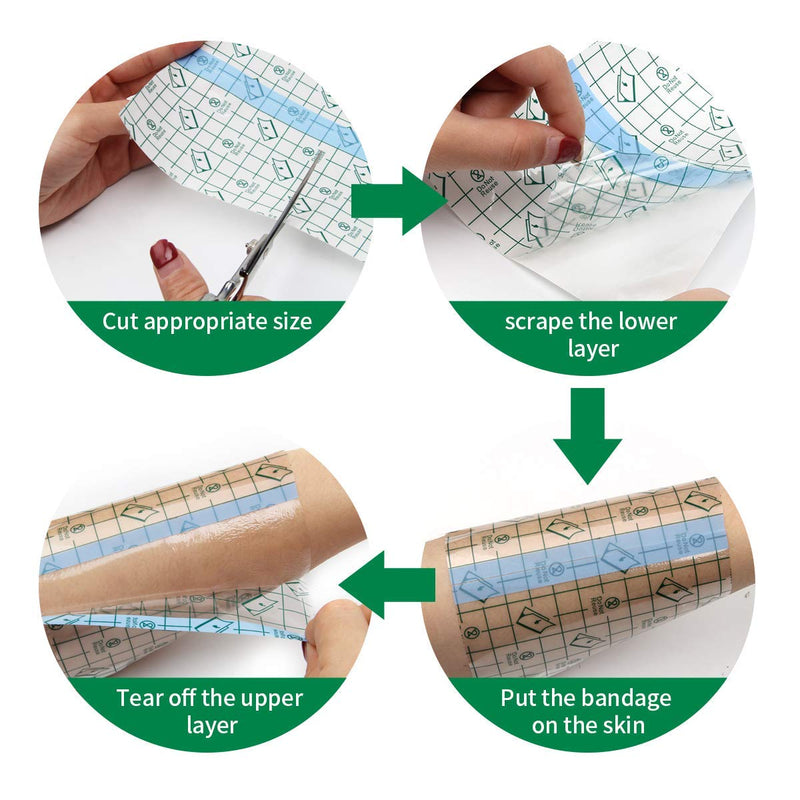COITEK Tattoo Bandage, 5 m x 15 cm Waterproof Bandage, Transparent Stretch Adhesive Bandage Tape Retention Dressing Tapes - BeesActive Australia