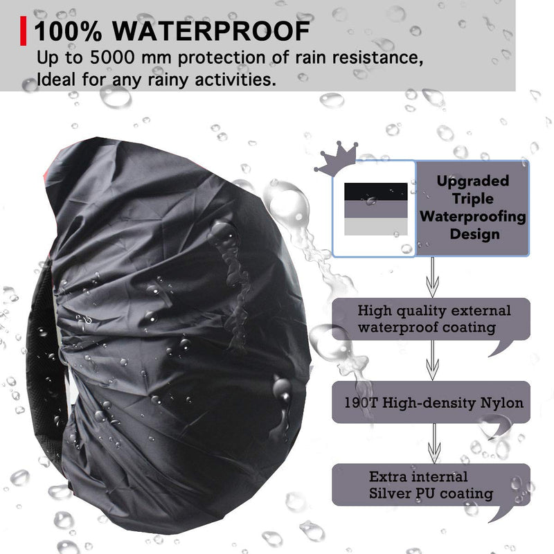 Frelaxy Waterproof Backpack Rain Cover, Upgraded Triple Waterproofing, Antislip Cross Buckle Strap, Ultralight Compact Portable, for Hiking, Camping, Biking, Outdoor, Traveling Black S (For 15L-25L backpack ) - BeesActive Australia