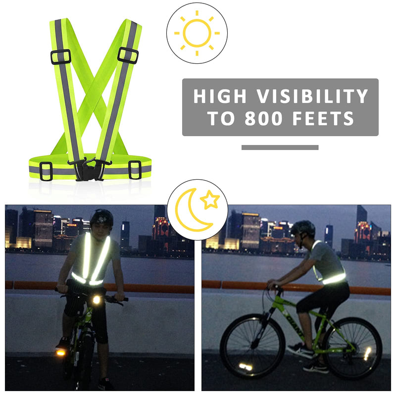 Miushion Reflective Vest - Running Vest Reflector, Reflective Running Vest with Safety Straps, High Visibility Reflector A-2pcs Vests - BeesActive Australia