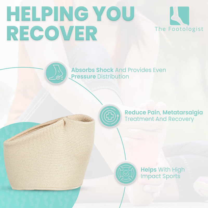 Podiatrist Approved Metatarsal Silicone Gel Foot Pad– Ball of Foot Recovery and Treatment– Metatarsalgia Insoles –Morton’s Neuroma– Sesamoiditis– Half Sock Insole Cushion Support for Pain Relief (M) M - BeesActive Australia