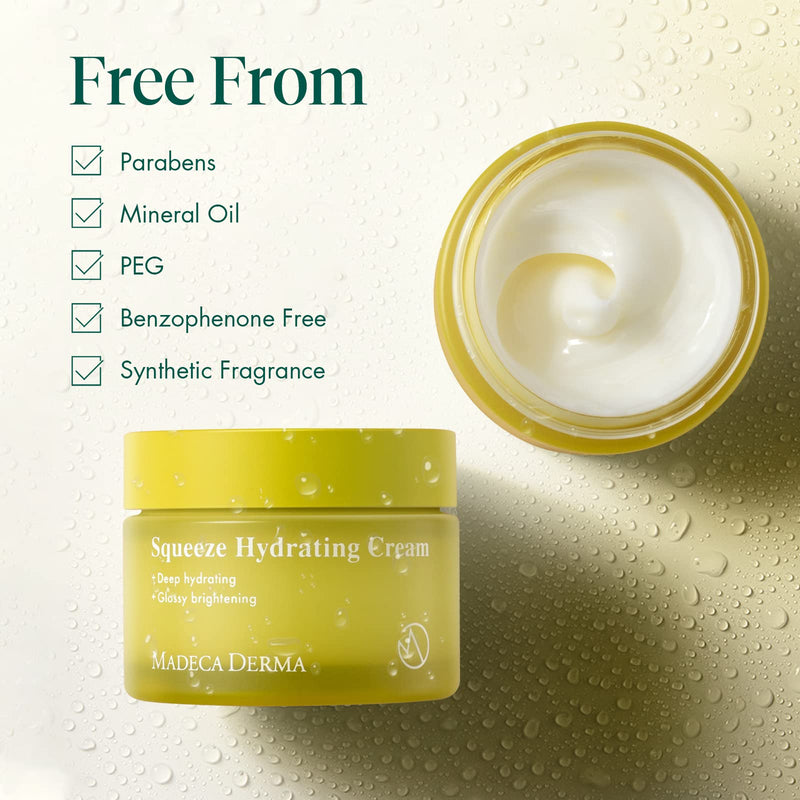 Madeca Derma Squeeze Hydrating Facial Cream for Women - Deep Hydration and Glossy Brightning, Fresh Squeezed Fruits and Vegetables, Prickly Pear Cactus & Carica papaya, Vita Squeeze Complex, 1.69 FL.OZ - BeesActive Australia