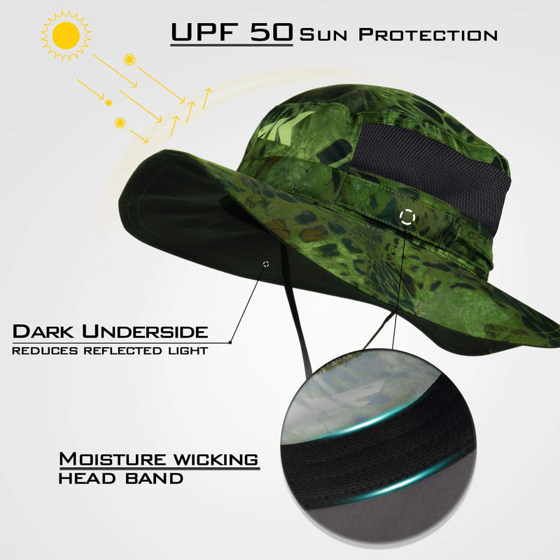 [AUSTRALIA] - KastKing Sol Armis UPF 50 Boonie Hat - Sun Protection Hat, Fishing Hat, Beach & Hiking Hat, Paddling, Rowing, Kayaking Hat E: Prym1 Ambush 