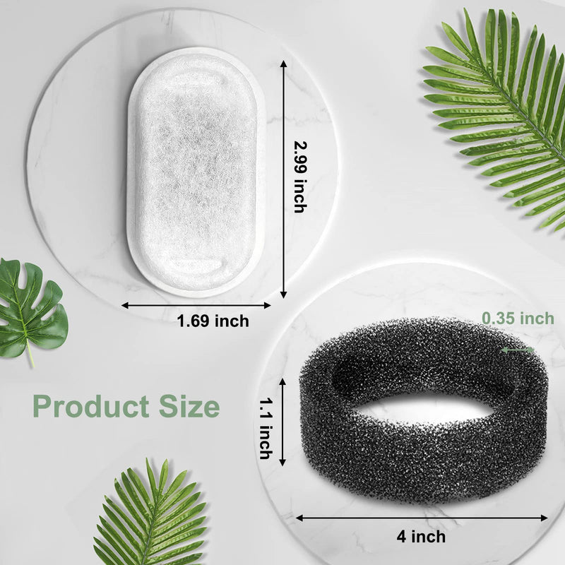8 Pcs Cat Water Fountain Filters, Compatible with Stainless Steel Pet Fountain 4 Filters with 4 Sponges Replacement Filters for Cat Fountain 8 Filters& 8Sponges - BeesActive Australia